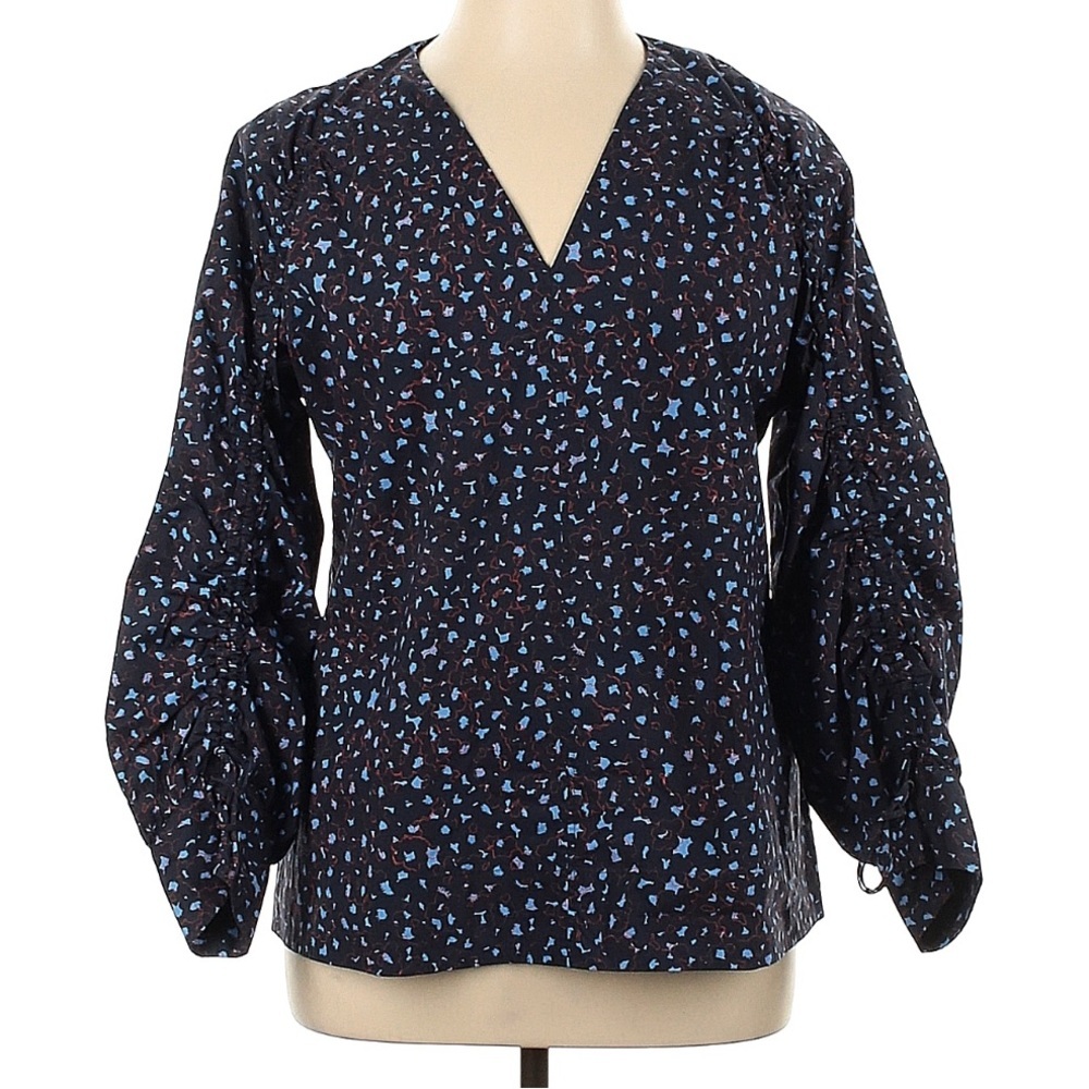 COS Black and Blue Abstract Blouse #1